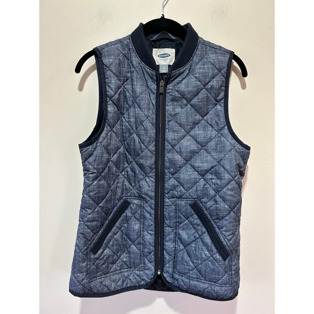 Old Navy blue quilted vest size S zippered